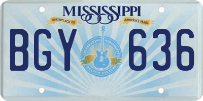 MS license plate BGY636