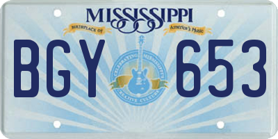 MS license plate BGY653