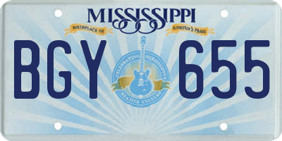 MS license plate BGY655