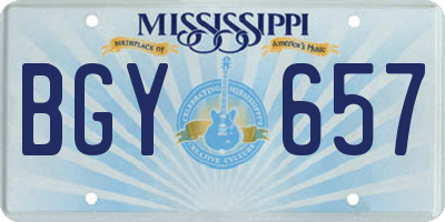 MS license plate BGY657