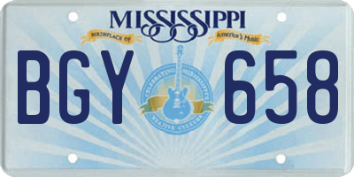 MS license plate BGY658