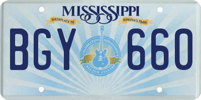 MS license plate BGY660