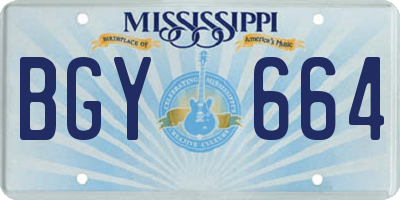 MS license plate BGY664