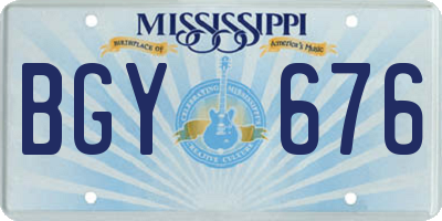 MS license plate BGY676