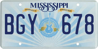 MS license plate BGY678
