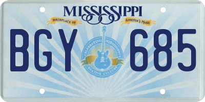 MS license plate BGY685