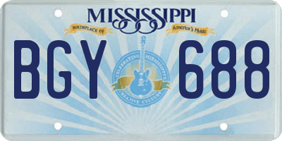 MS license plate BGY688