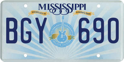 MS license plate BGY690