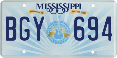 MS license plate BGY694