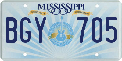 MS license plate BGY705