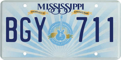 MS license plate BGY711