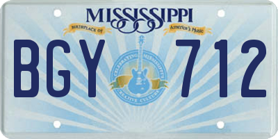 MS license plate BGY712