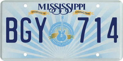 MS license plate BGY714
