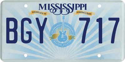 MS license plate BGY717