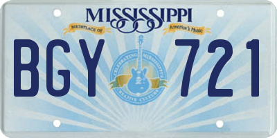 MS license plate BGY721