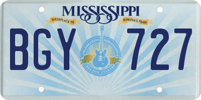 MS license plate BGY727