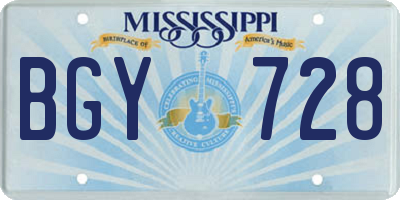 MS license plate BGY728