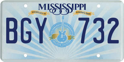 MS license plate BGY732