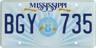 MS license plate BGY735