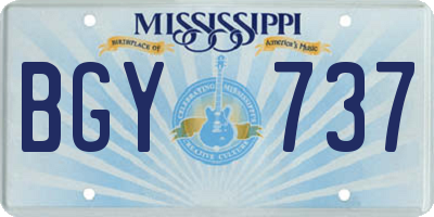MS license plate BGY737