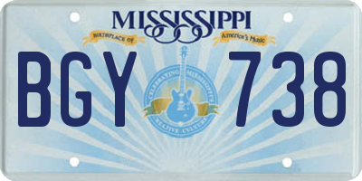 MS license plate BGY738