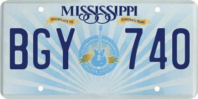 MS license plate BGY740