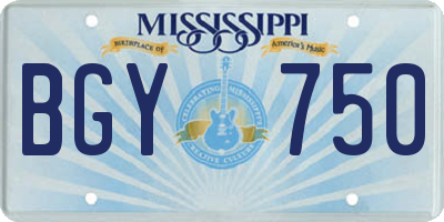 MS license plate BGY750