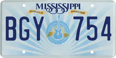 MS license plate BGY754