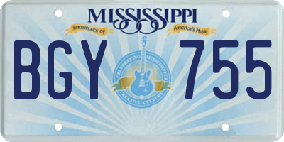 MS license plate BGY755