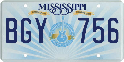 MS license plate BGY756