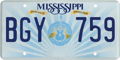 MS license plate BGY759