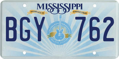 MS license plate BGY762