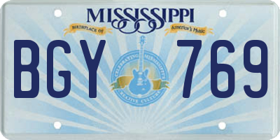 MS license plate BGY769