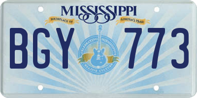 MS license plate BGY773