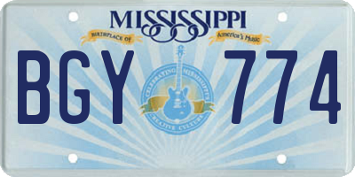 MS license plate BGY774
