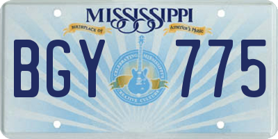 MS license plate BGY775