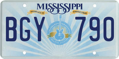 MS license plate BGY790