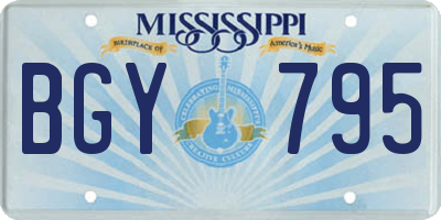 MS license plate BGY795