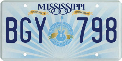 MS license plate BGY798