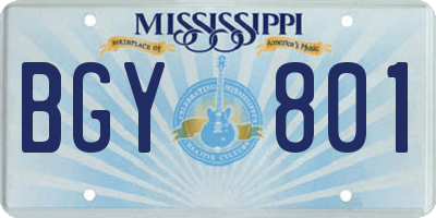 MS license plate BGY801
