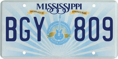 MS license plate BGY809