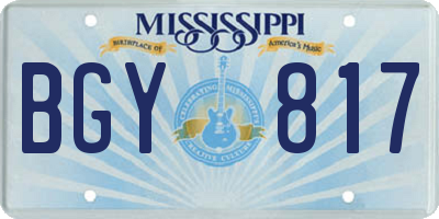 MS license plate BGY817