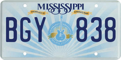 MS license plate BGY838