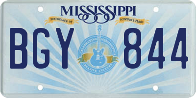 MS license plate BGY844
