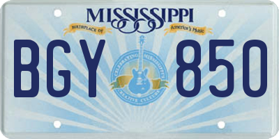 MS license plate BGY850