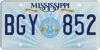 MS license plate BGY852