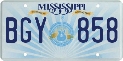 MS license plate BGY858