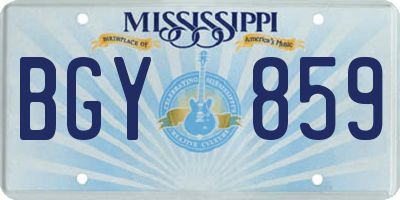 MS license plate BGY859
