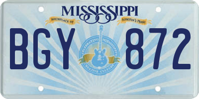 MS license plate BGY872