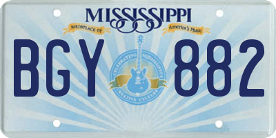 MS license plate BGY882